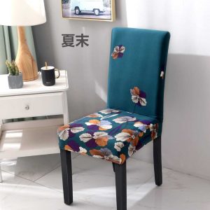 Fundas de silla standar completa turquesa diseño hojas
