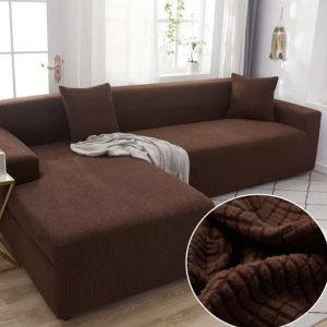 SILLON TIPO L standar para sofa de 2 partes grande tela texturizada cuadrille diferentes colores