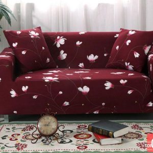 funda de sillon standar tamaño 3 cuerpos burdeo con diseño
