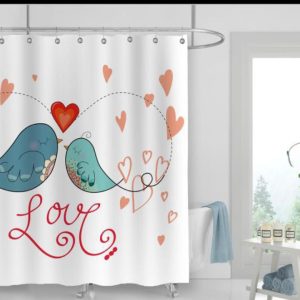 Cortina de baño tela impermeable diseño pajaritos