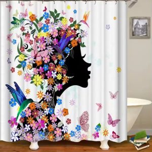 Cortina de baño sombrero de flores