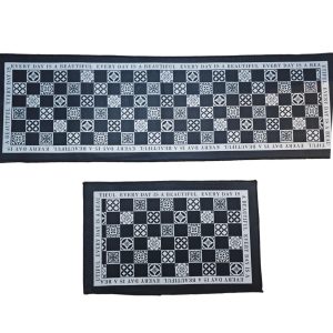 Set 2 Alfombra de cocina antideslizante Diseño negro