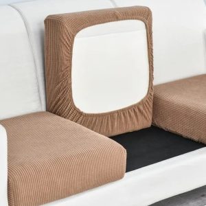Set de 3 Fundas de cojín asiento tela texturizada cuadrille talla s
