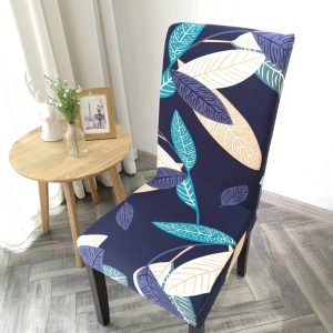 Fundas de silla standar completa azul con hojas turquesa