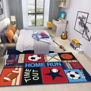 alfombra antideslizante infantil diseño balones medida 120x160cms