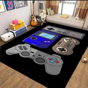 alfombra antideslizante infantil diseño gamer medida 120x160cms