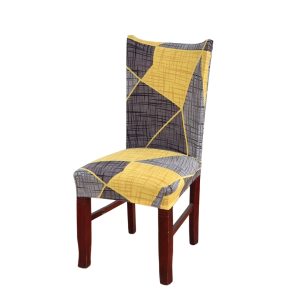 set 6 Funda de silla completa diseño amarillo con gris