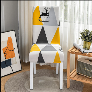 set 6 Funda de silla completa diseño amarillo blanco
