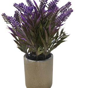 Planta decorativa artificial con macetero ceramico