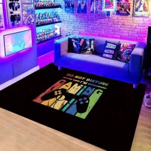 alfombra antideslizante negra diseño Gamer medida 200x150cms