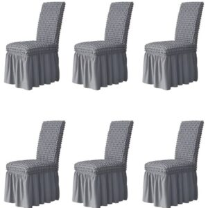 set 6 fundas de sillas turcas gris perla