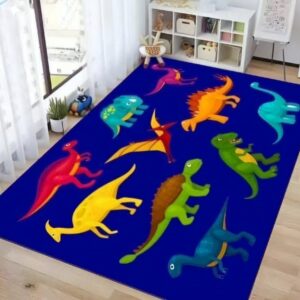 alfombra antideslizante infantil diseños Dinosaurios medida 120x160 cms