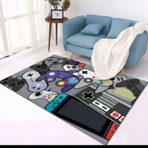 alfombra antideslizante infantil diseños gamer medida 120x160cms